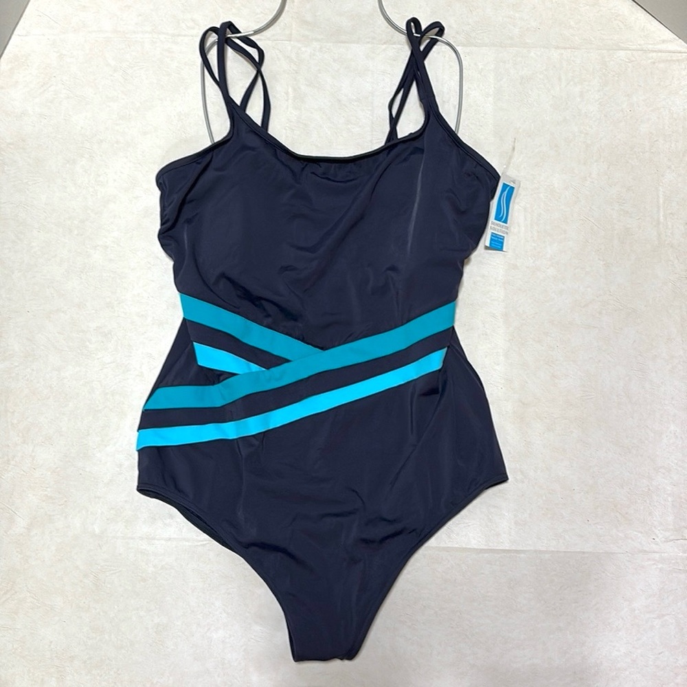 Silhouette Solutions Slimming Blue One Piece Size 20W/40